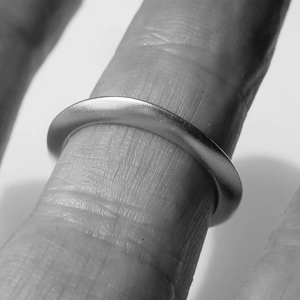 3mm Wavy Silver Shell Band