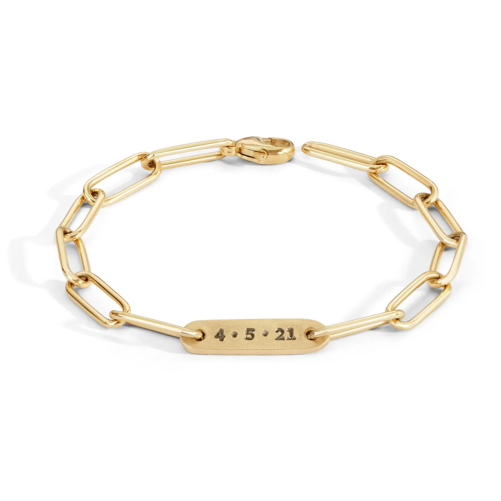 5.2mm Gold Date Flat Bar Bracelet