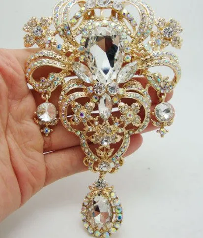 5pcs. Brooch Wholesale Extra Large Flower Pin Rhinestone Crystal BR-004