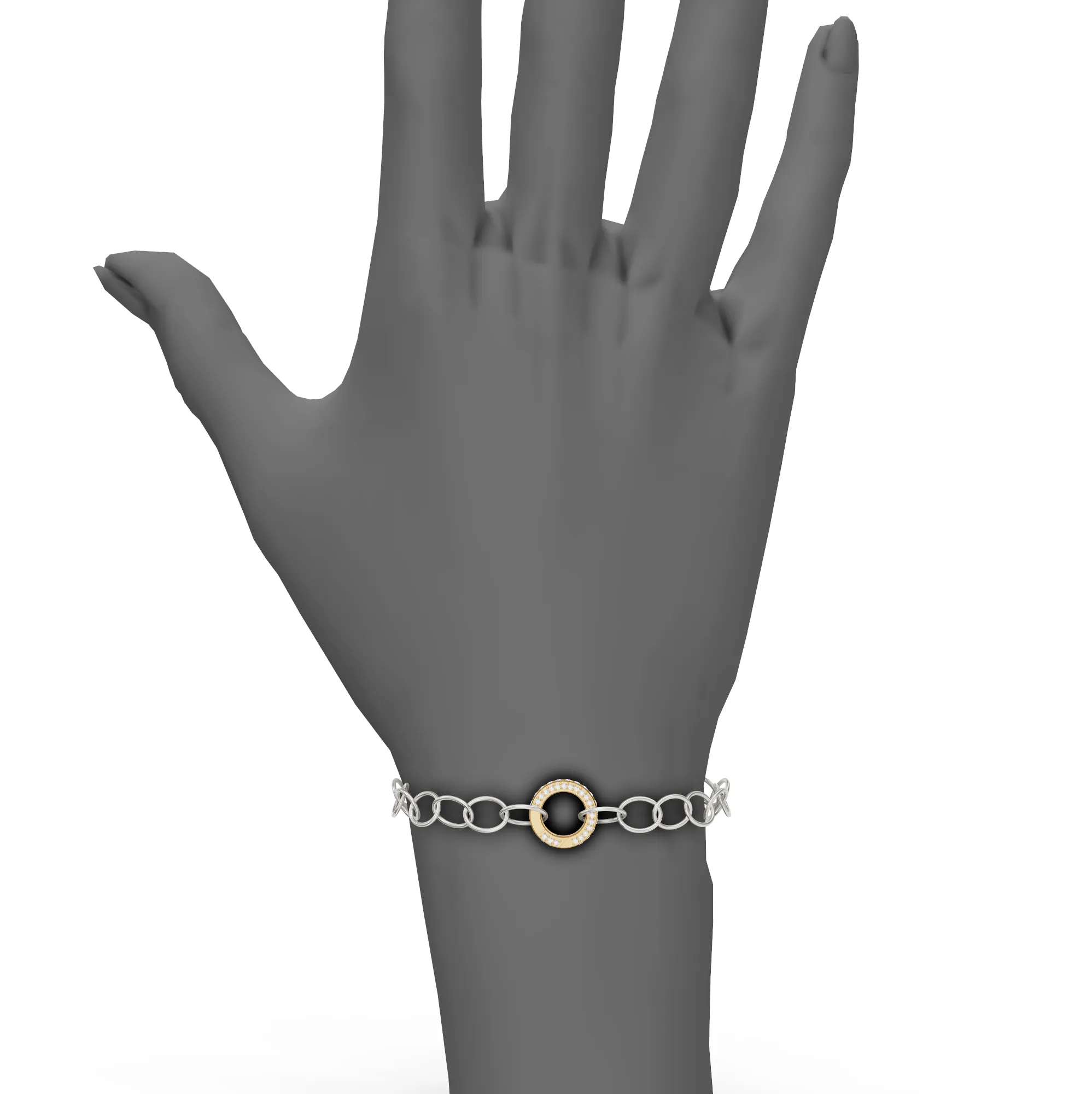 6.3mm Silver Link Chain Hinge Bracelet