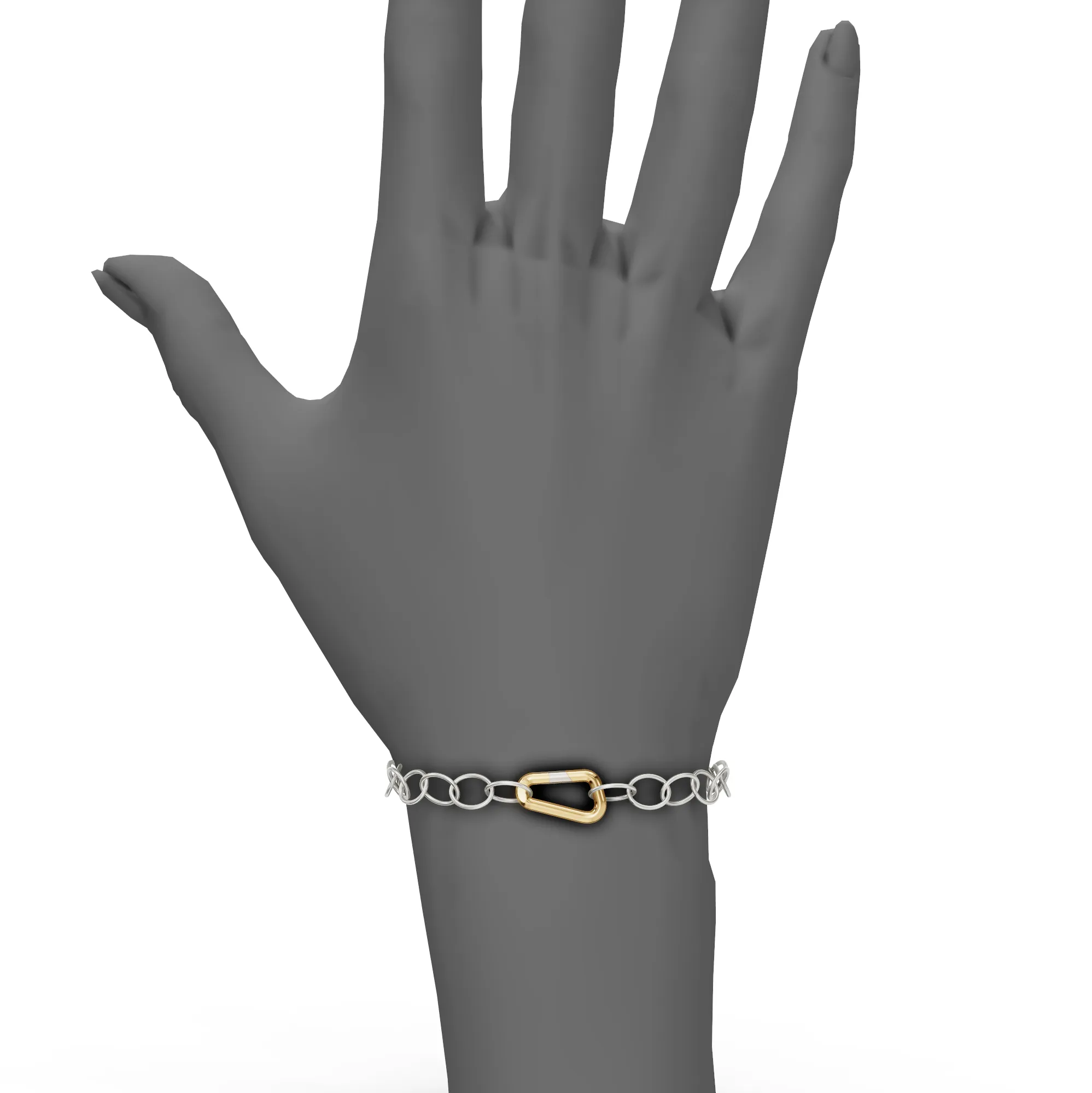 6.3mm Silver Link Chain Hinge Bracelet