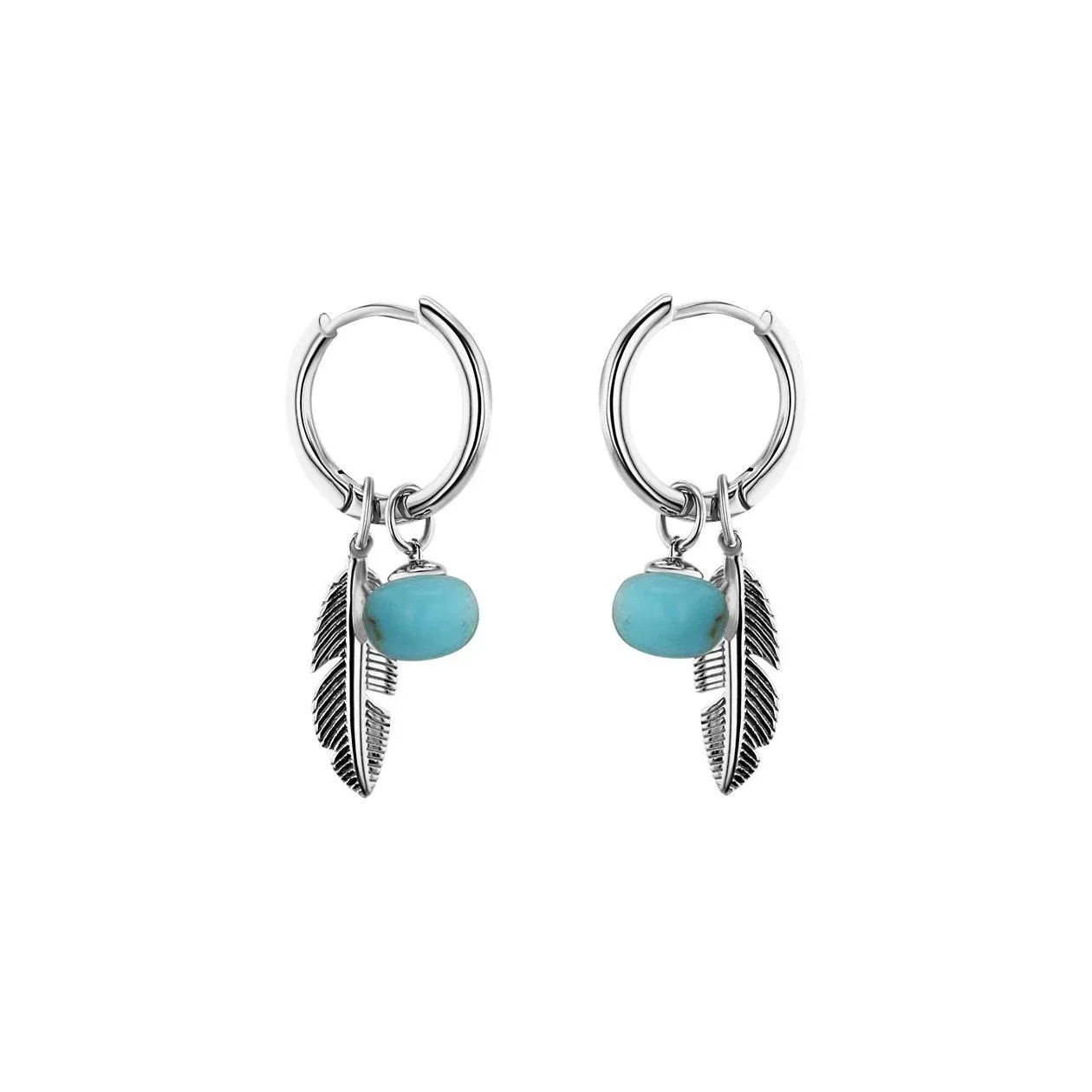 925 Silver Plated Earrings Assembled with Turquoise