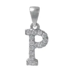 925 Sterling Silver CZ Initial Necklace
