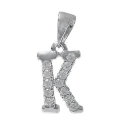 925 Sterling Silver CZ Initial Necklace