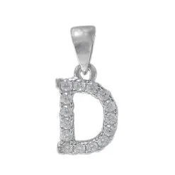 925 Sterling Silver CZ Initial Necklace