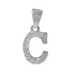 925 Sterling Silver CZ Initial Necklace