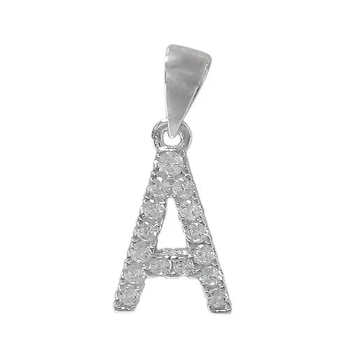 925 Sterling Silver CZ Initial Necklace
