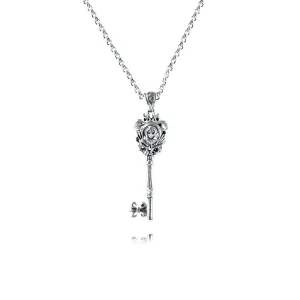 925 Sterling Silver Virgin Mary Key Pendant Virgencita Necklace