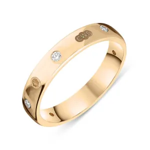 9ct Rose Gold 0.15ct Diamond King's Coronation Hallmark 4mm Ring D