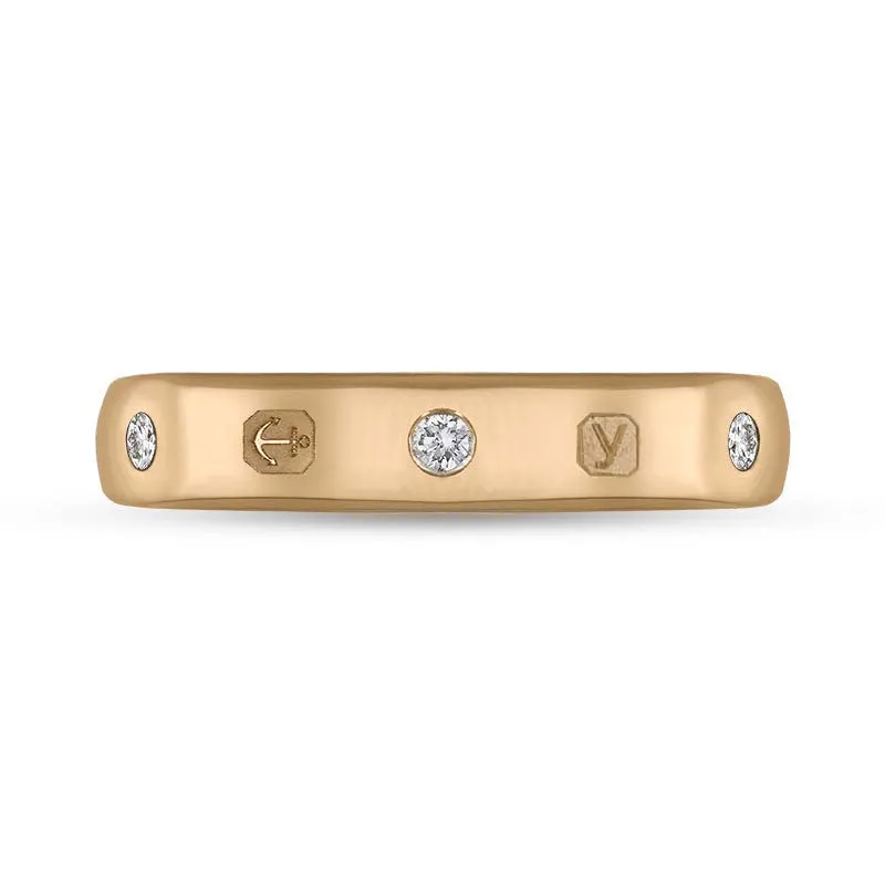 9ct Rose Gold 0.15ct Diamond King's Coronation Hallmark 4mm Ring D