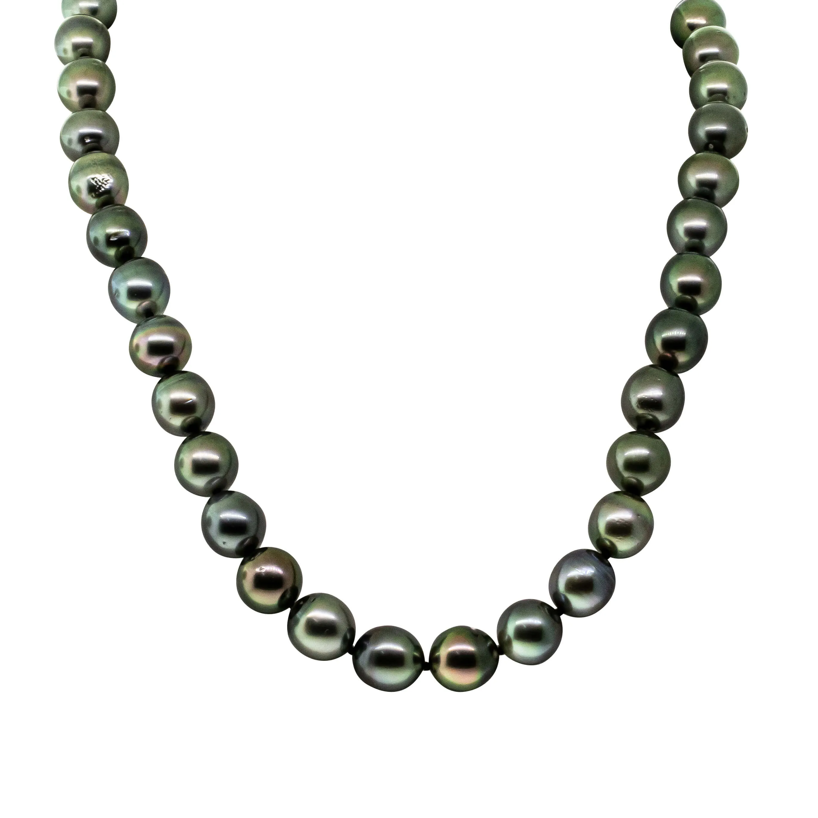 9ct Yellow Gold Tahitian Black Pearl Strand