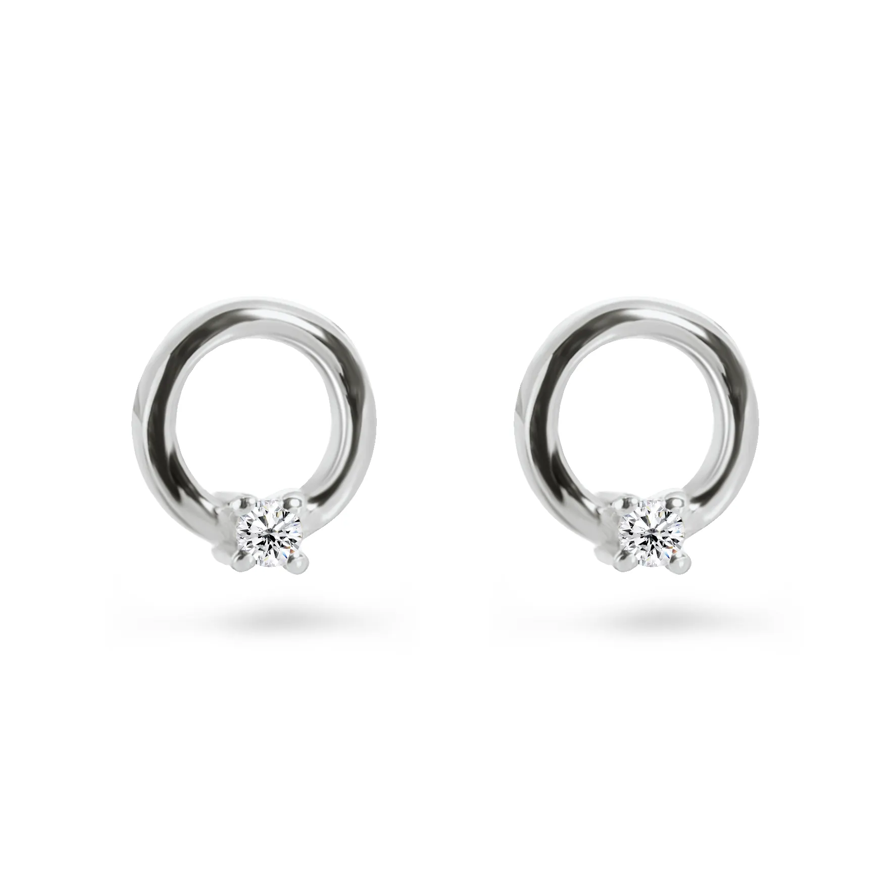 9k White Gold HSI Diamond Stud Earrings