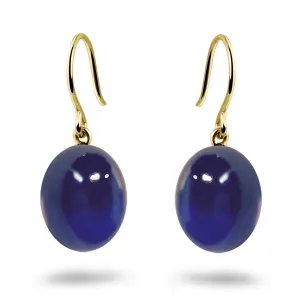 9k Yellow Gold Earrings Set with Tanzanite Quartz