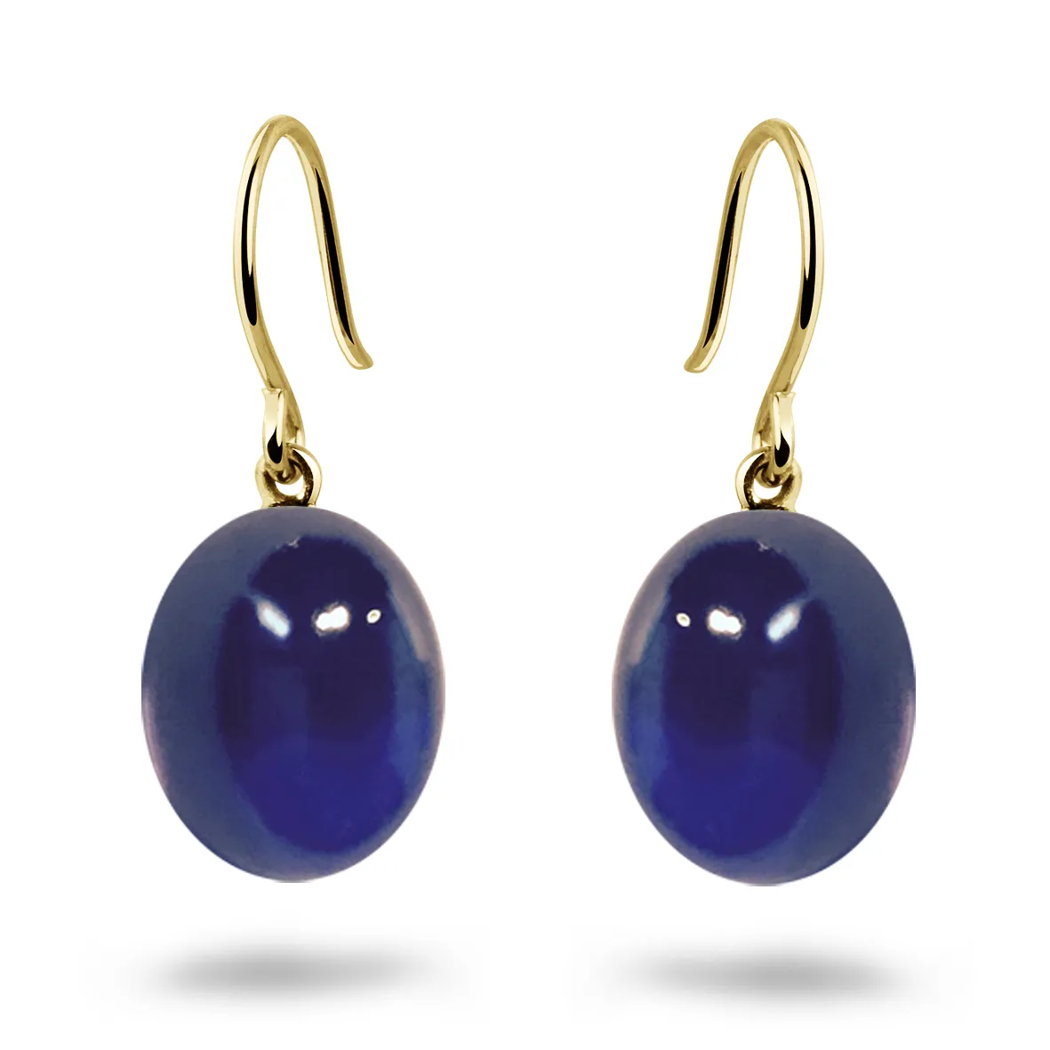 9k Yellow Gold Earrings Set with Tanzanite Quartz