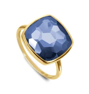 9k Yellow Gold Ring Set with Tanzanite Quartz