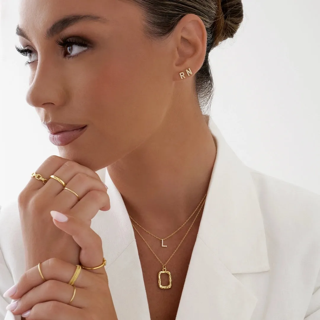 A-Z Earring Gold