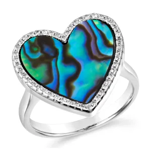 Abalone Heart Shaped Ring