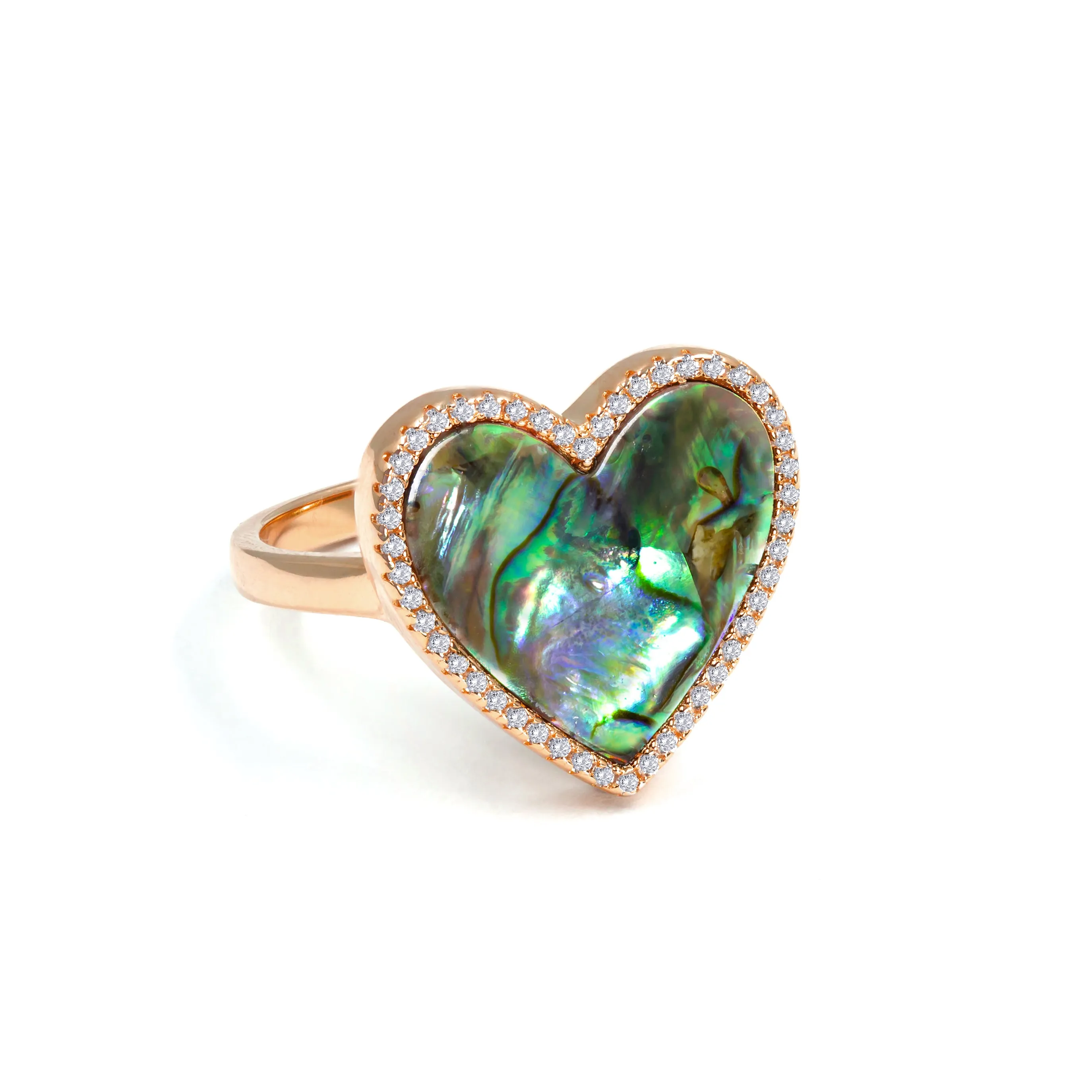 Abalone Heart Shaped Ring