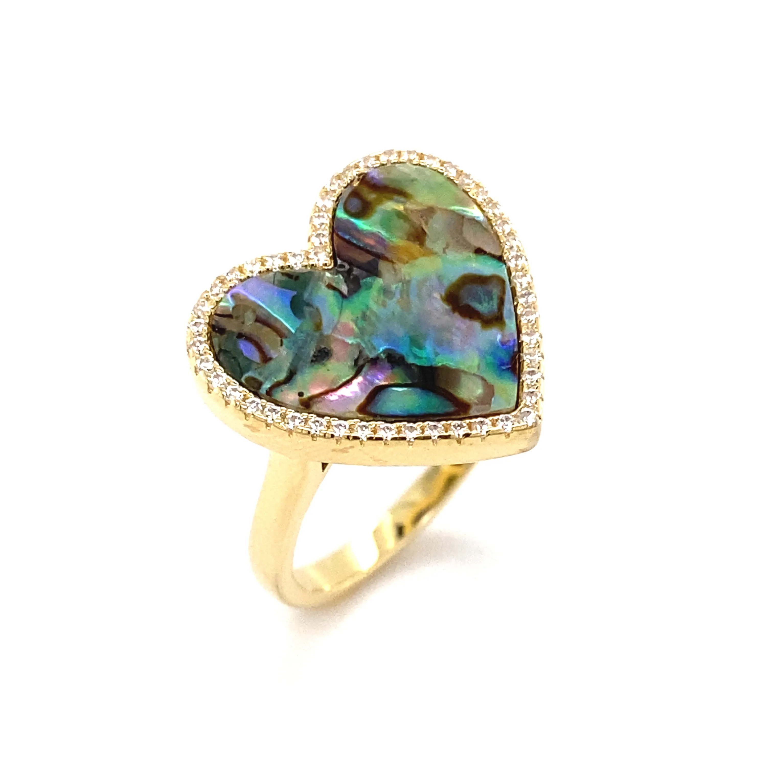 Abalone Heart Shaped Ring