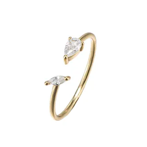 Adjustable Double Zirconia Ring