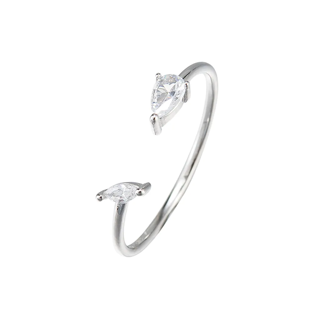 Adjustable Double Zirconia Ring