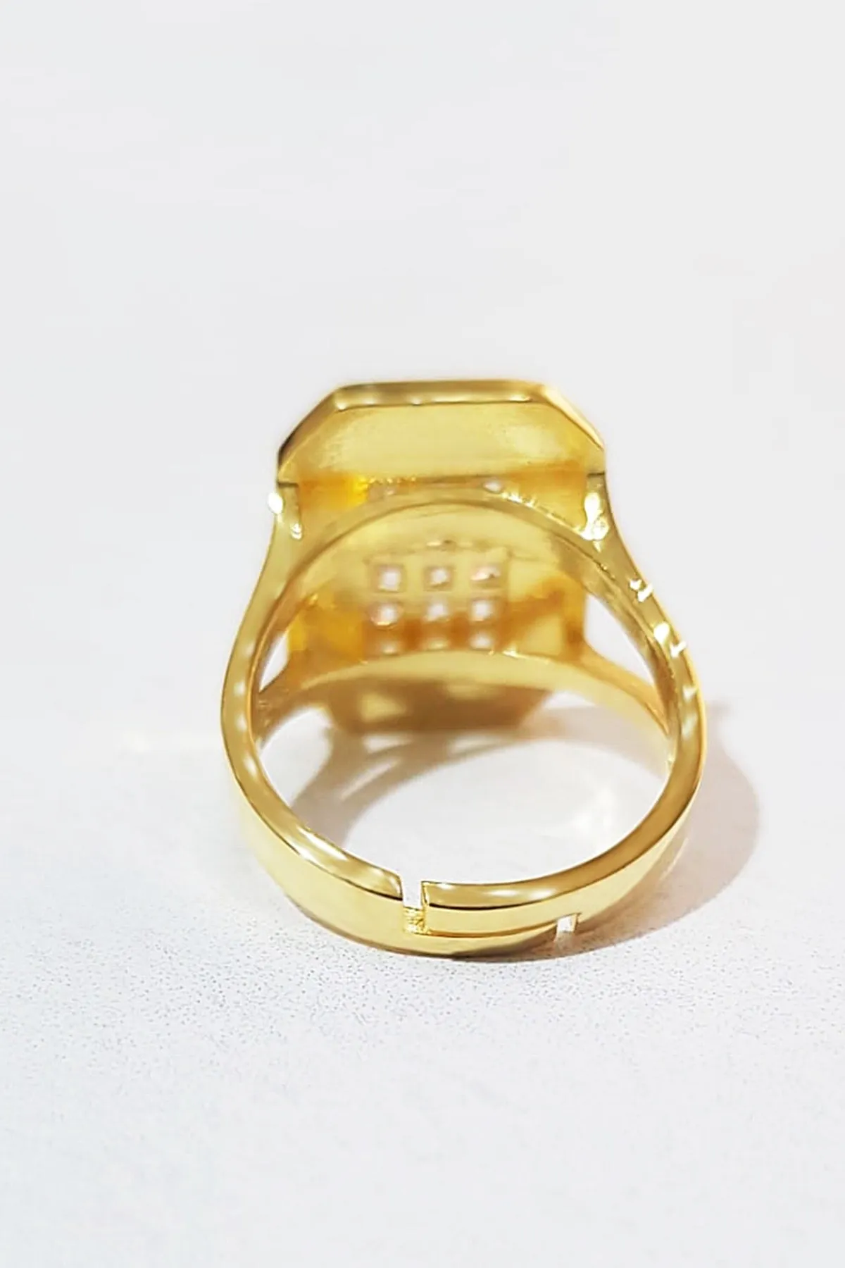 Adjustable White Card Ring in 925 Sterling Silver