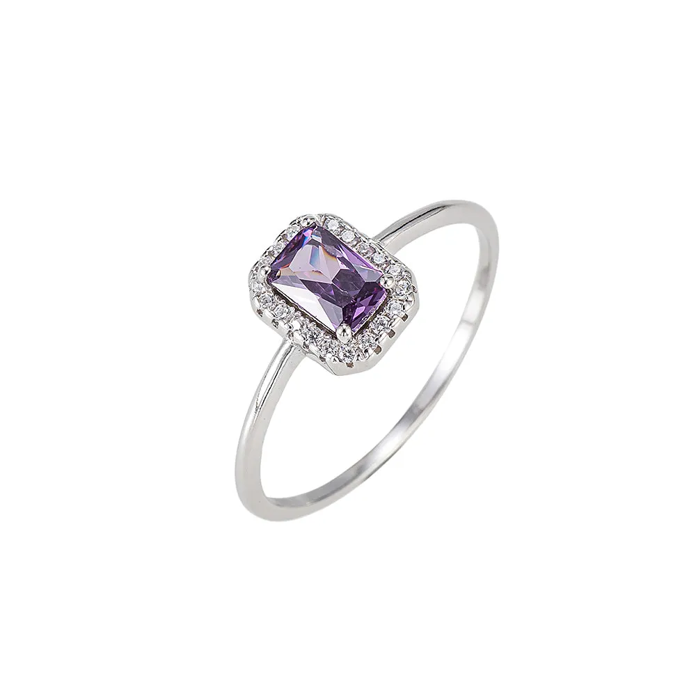 Amethyst and CZ Ring