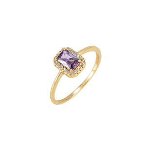 Amethyst and CZ Ring