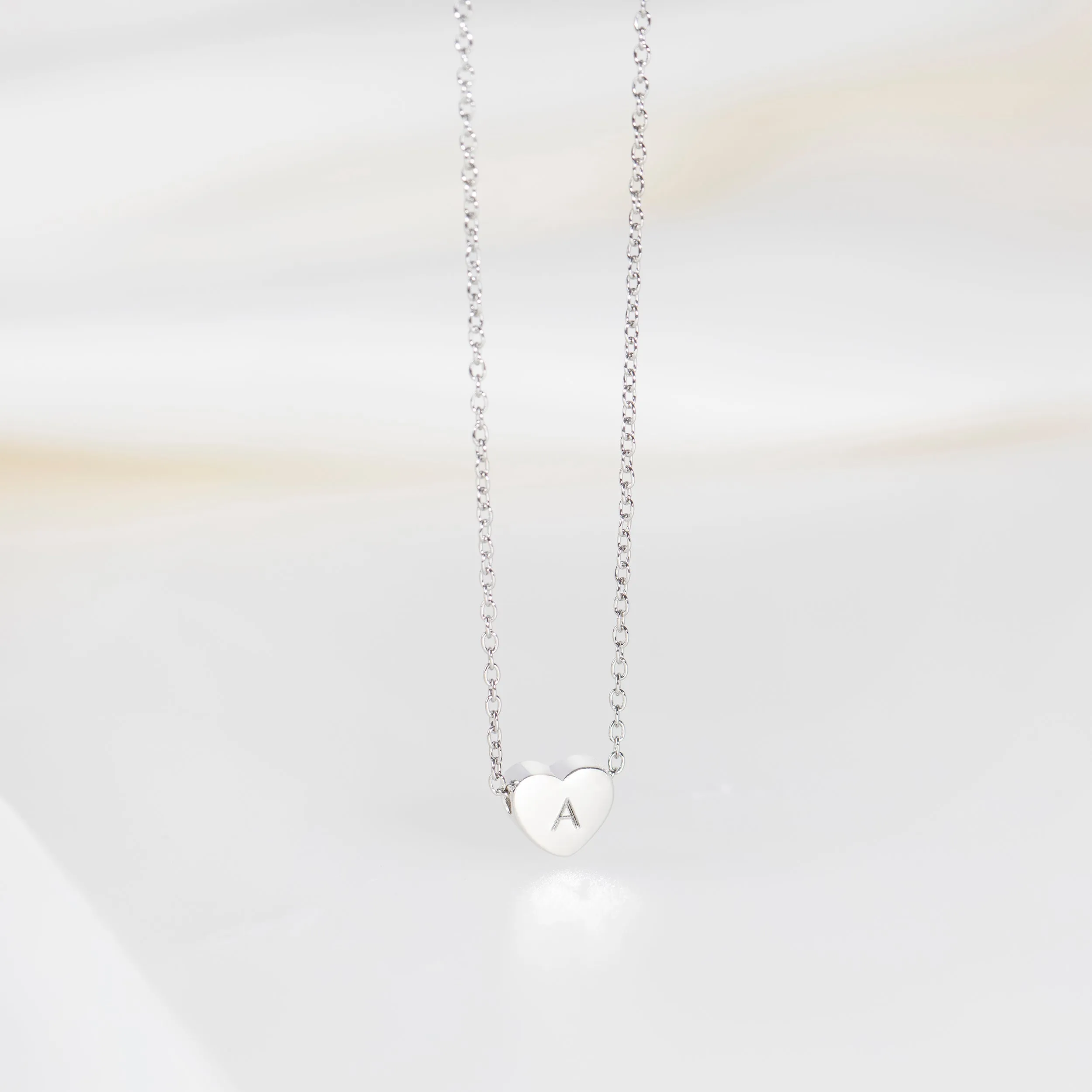 Amo Heart Necklace in Silver