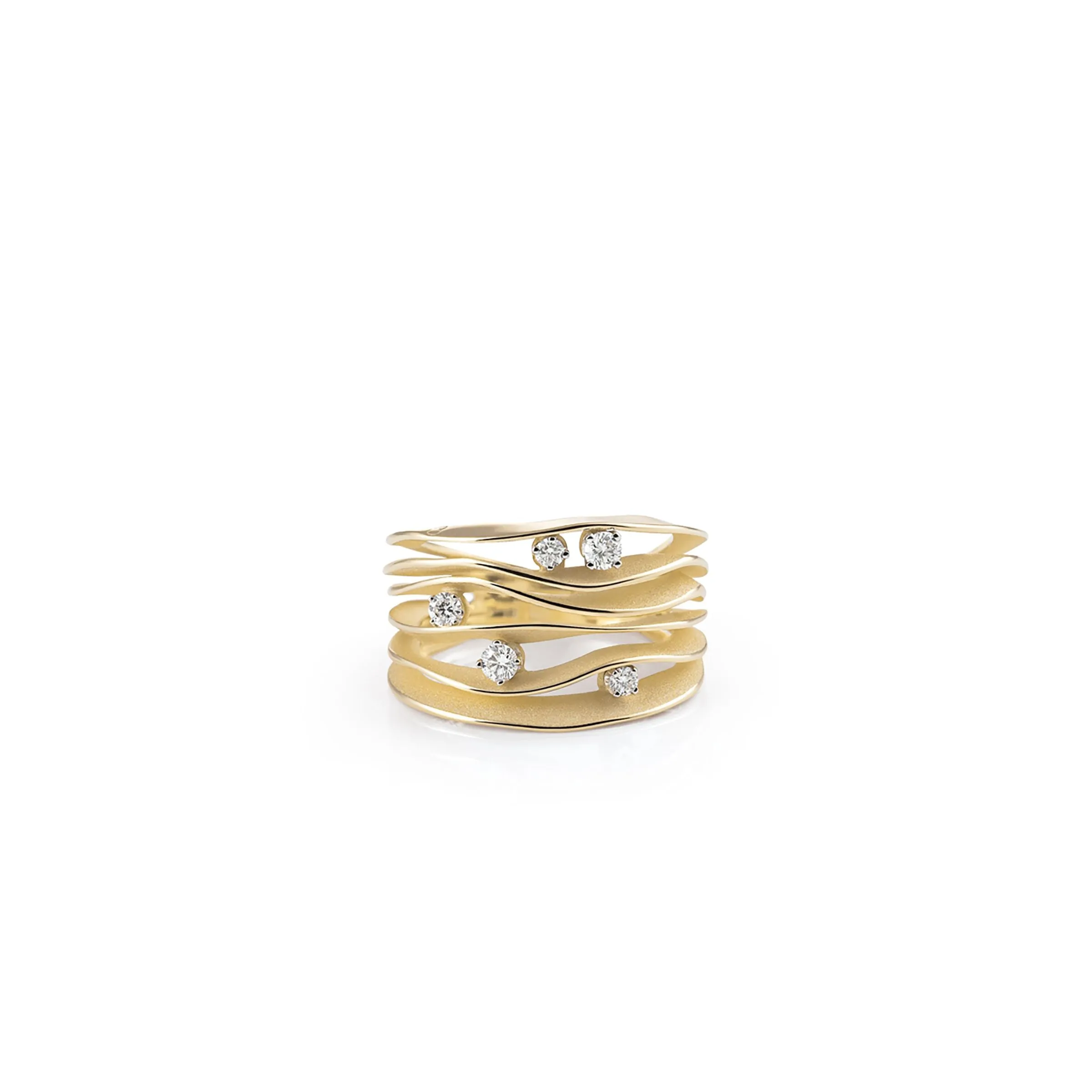 Annamaria Cammilli 18ct Sunrise Gold 0.28ct Diamond Dune Series Ring