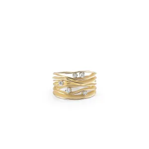 Annamaria Cammilli 18ct Sunrise Gold 0.28ct Diamond Dune Series Ring