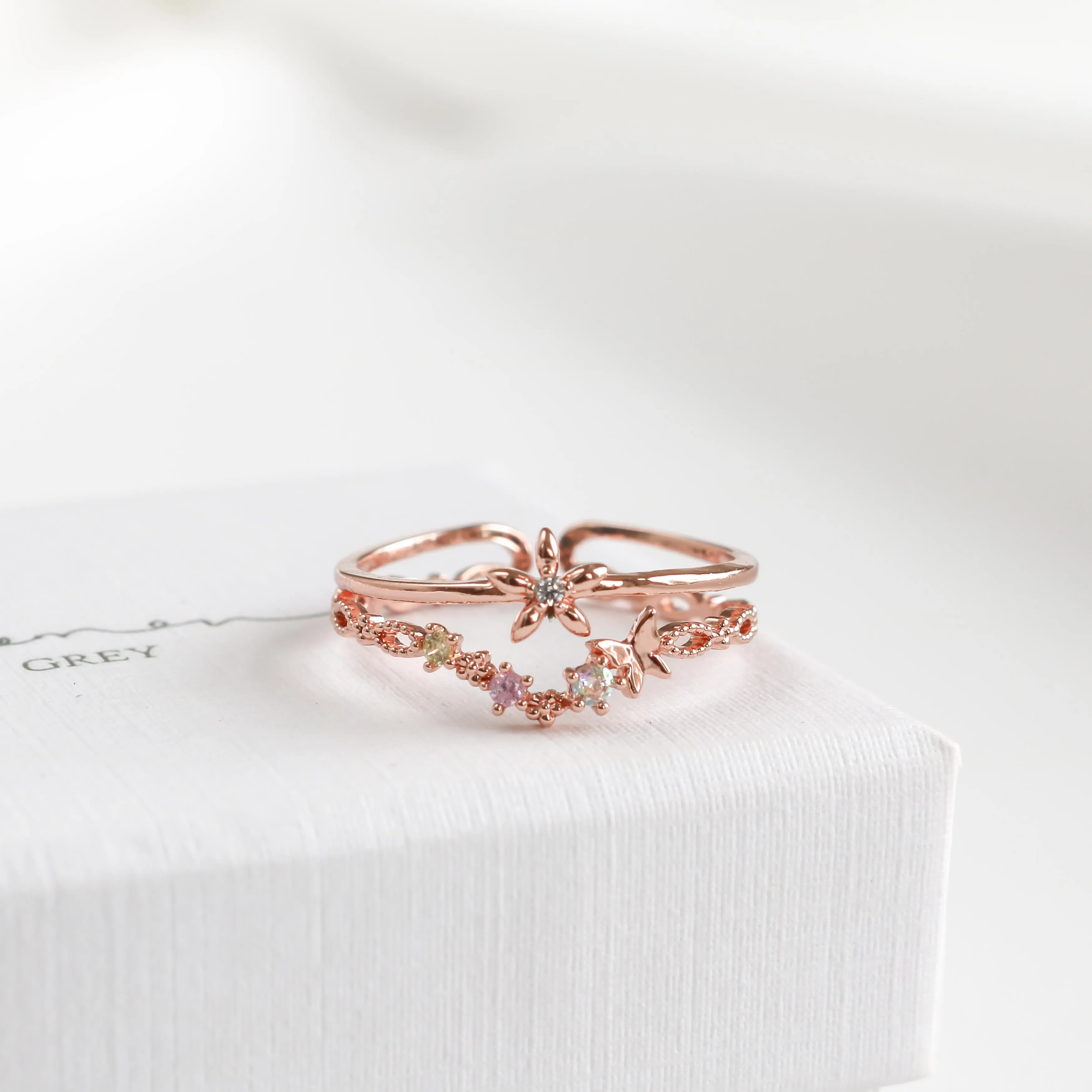 Annie Blossom Butterfly Ring