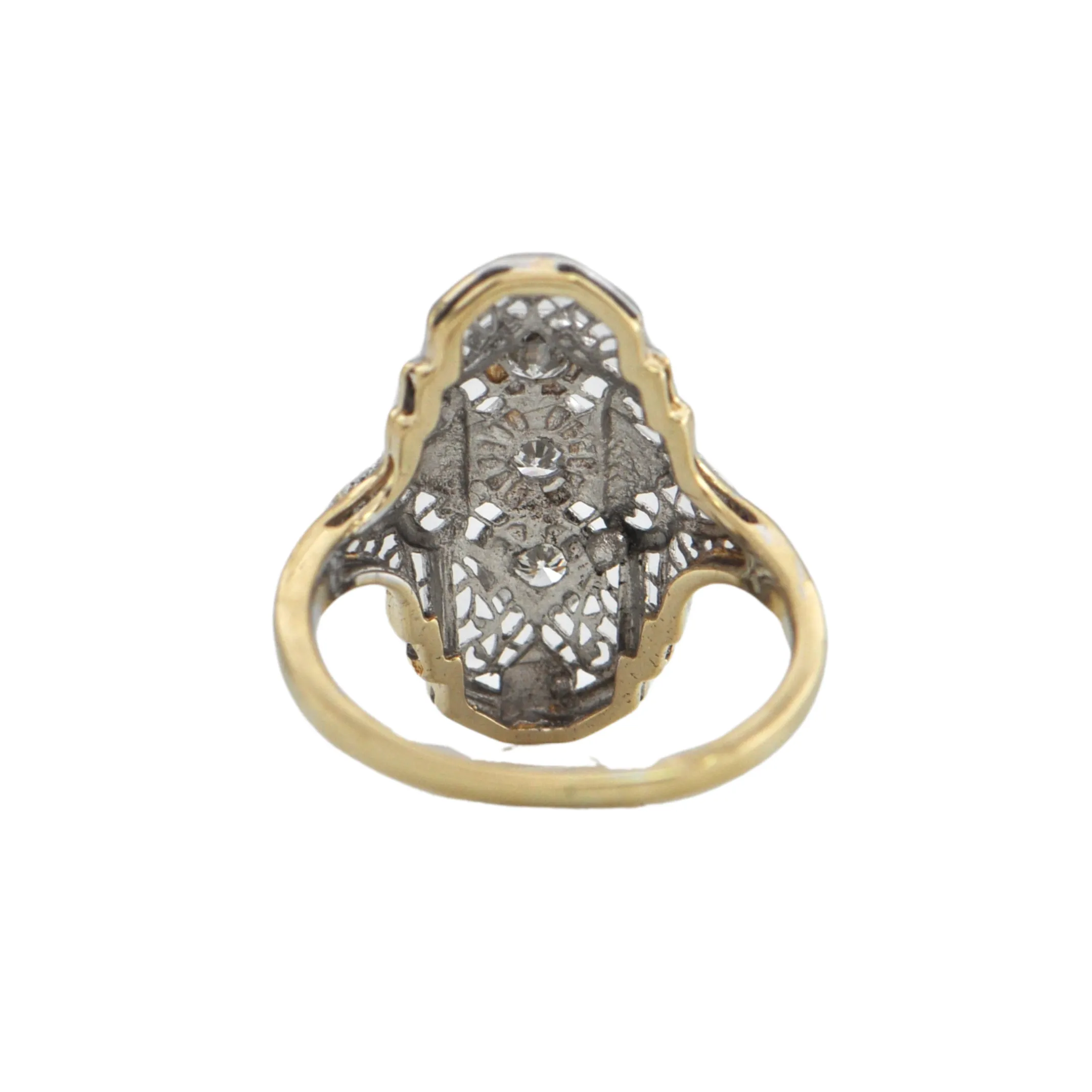 Antique Art Deco Diamond 14K Gold Ring