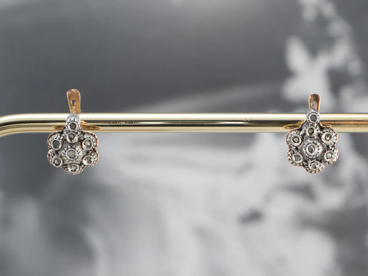 Antique Rose Cut Diamond Earrings