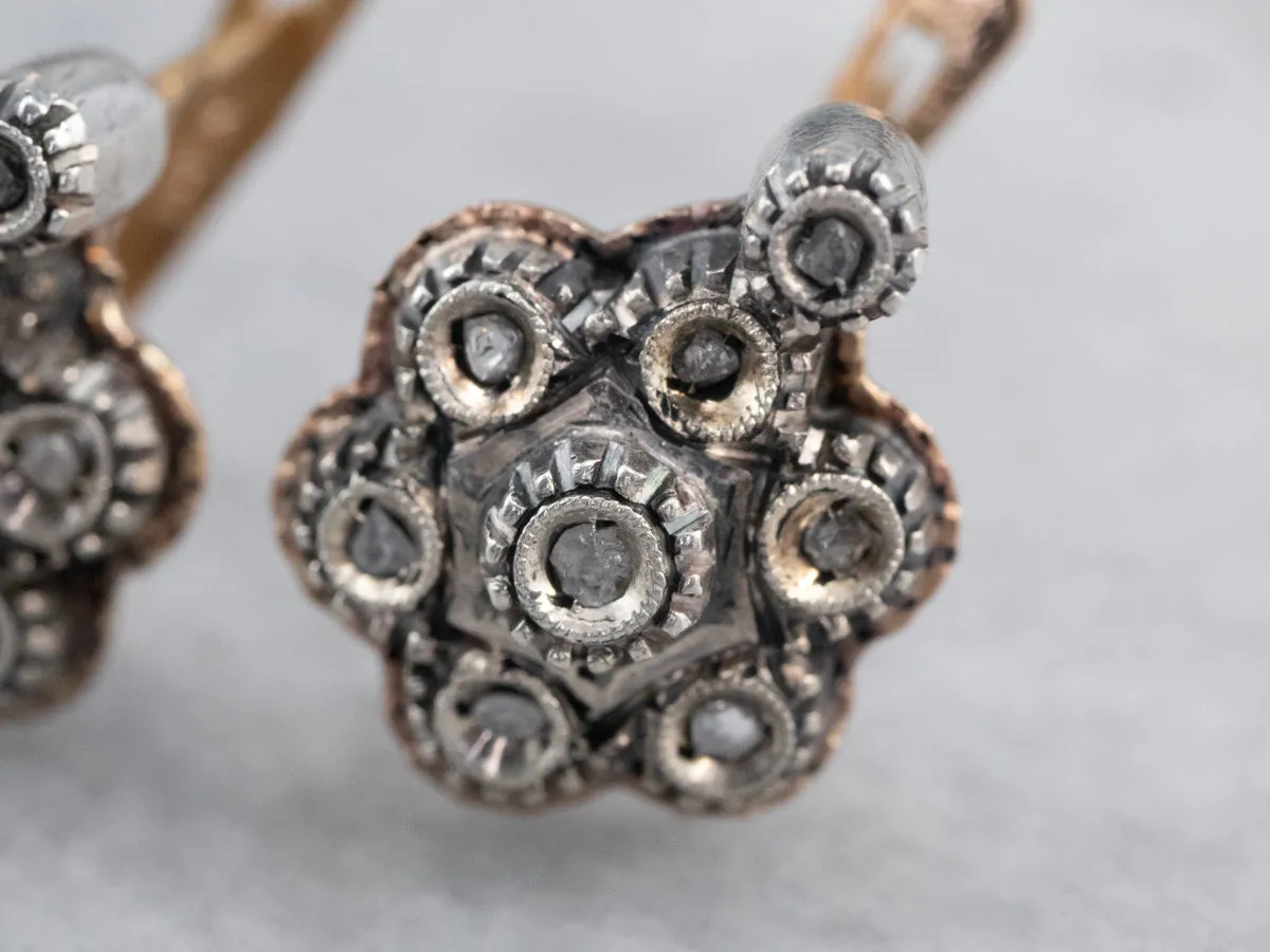 Antique Rose Cut Diamond Earrings