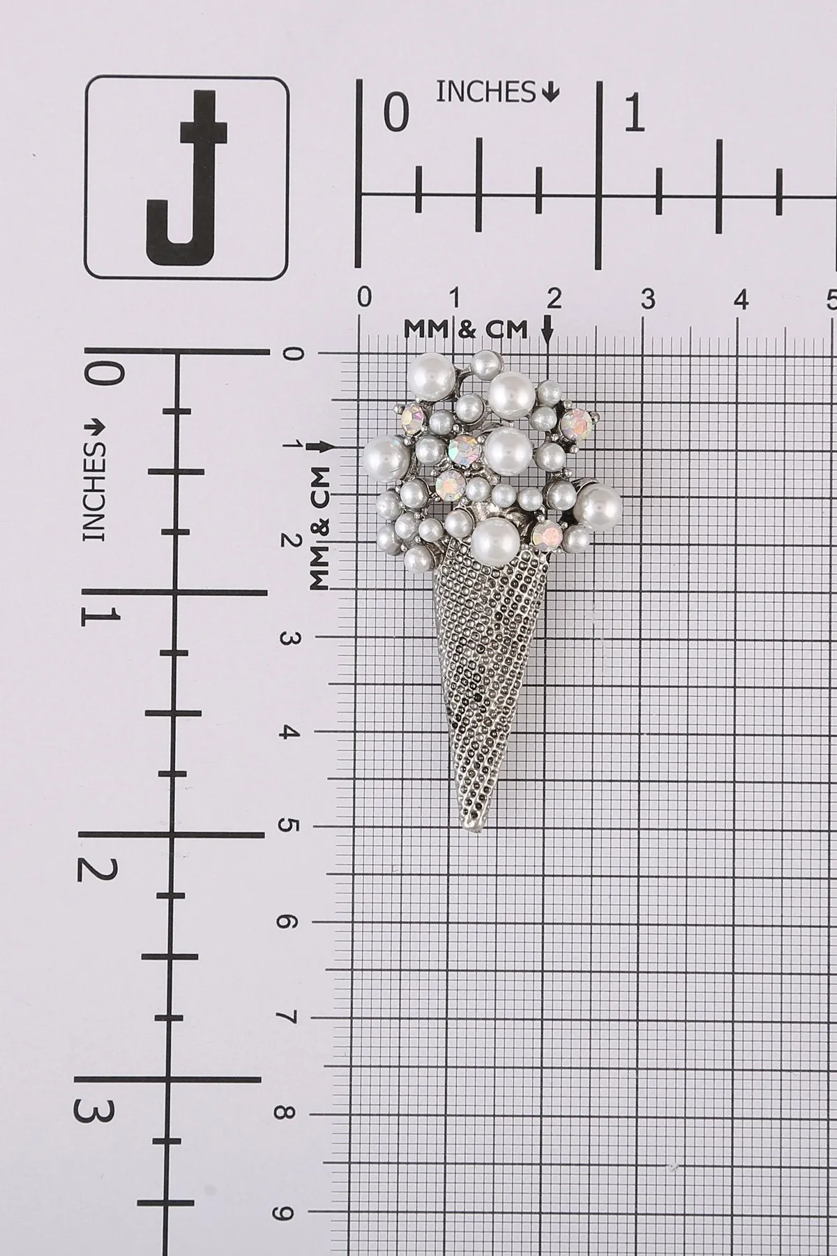 Antique Silver Pearl & Diamond Bouquet Beautiful Brooch Pin