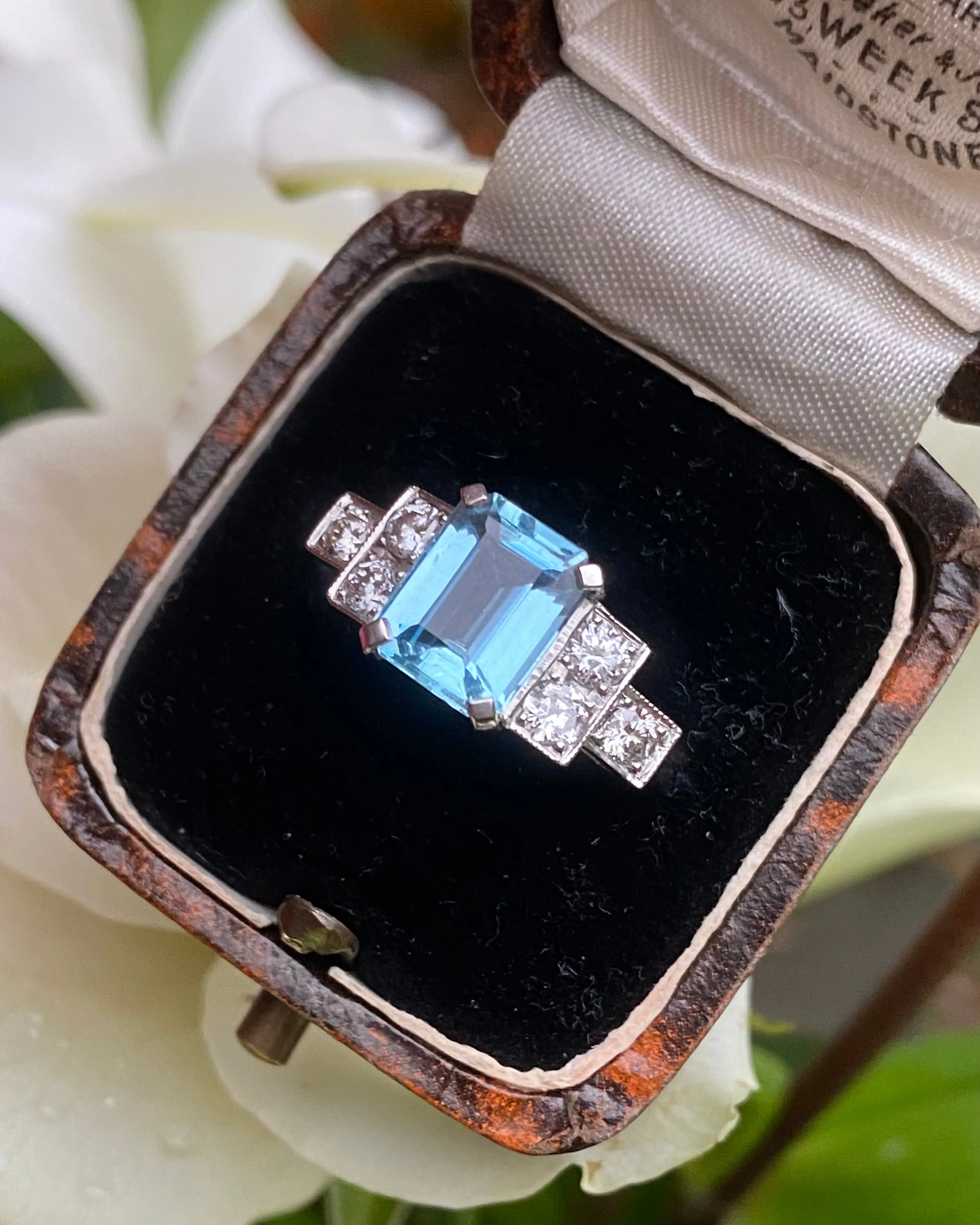 Aquamarine and Diamond Ring Platinum 0.55ct   1.75ct