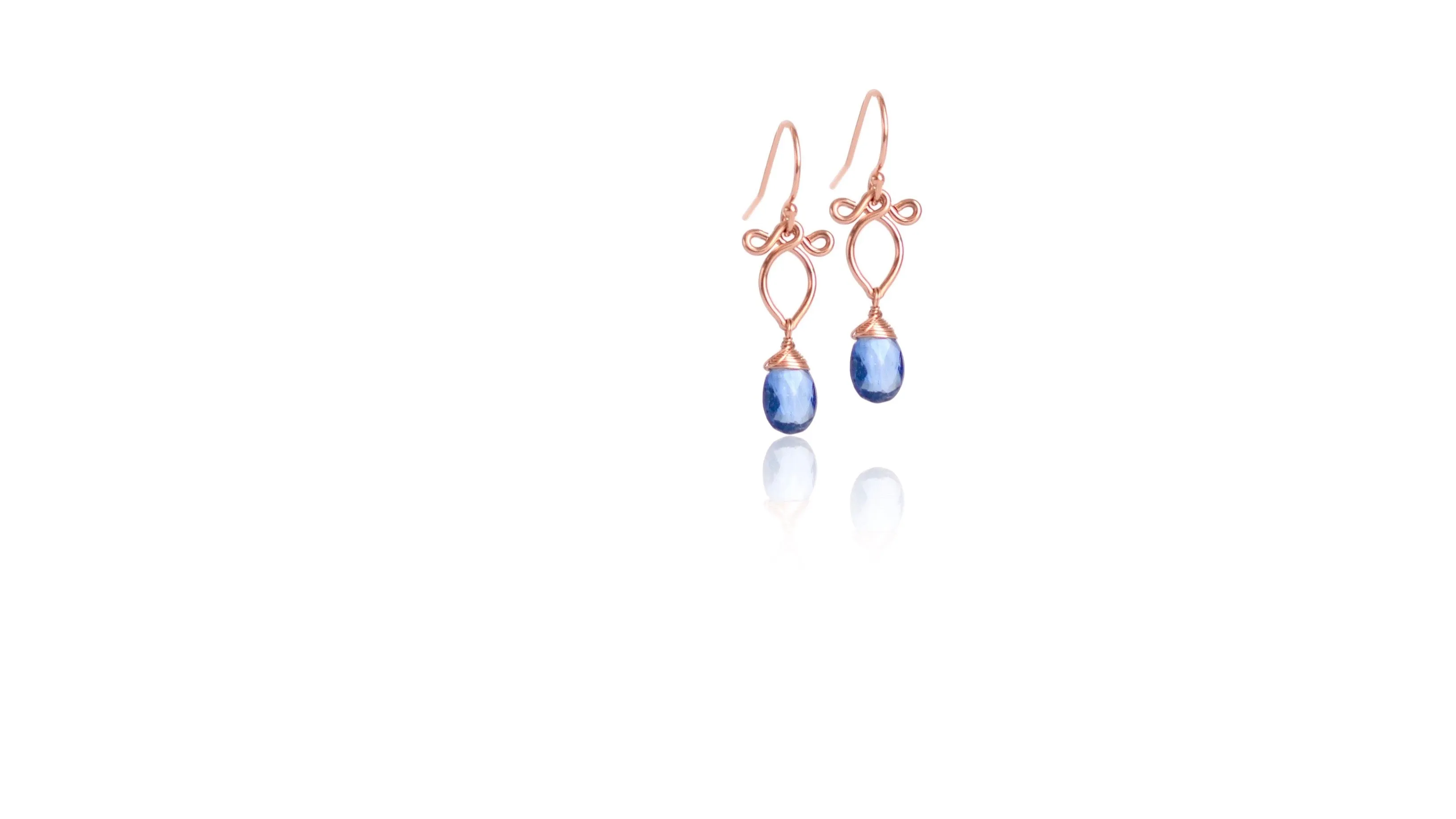 Arabella - Kyanite, 14k Rose Gold Filled Earrings