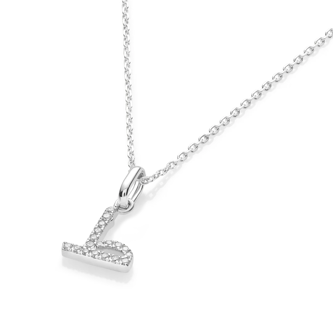 Arabic Letter Pendant White Gold - ?