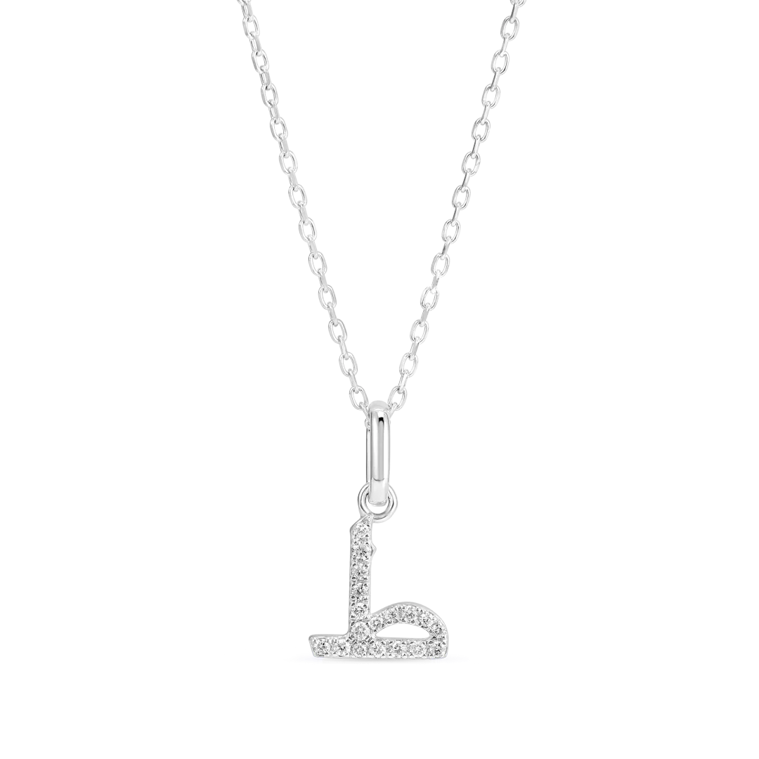 Arabic Letter Pendant White Gold - ?