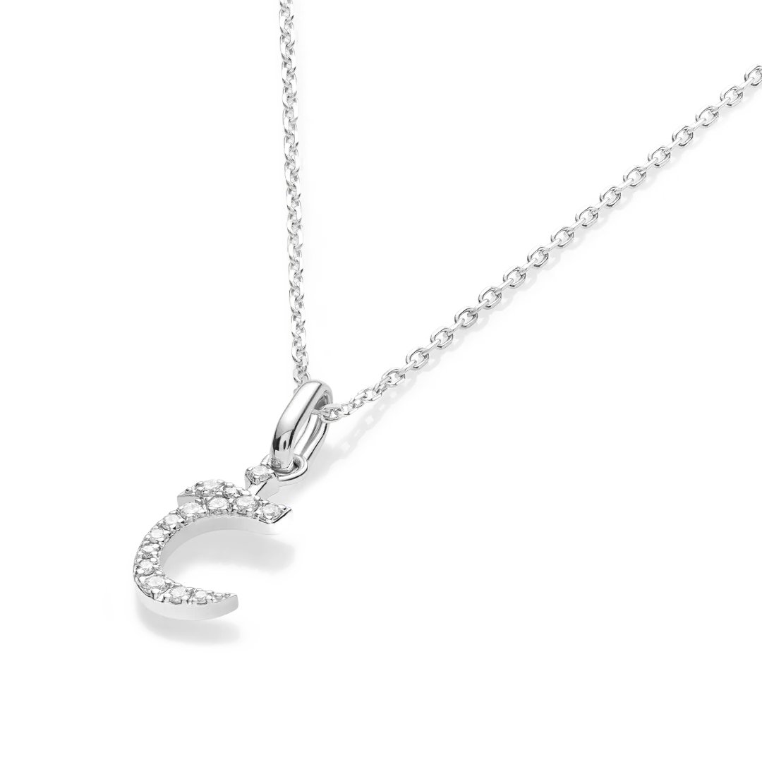 Arabic Letter Pendant White Gold - ?