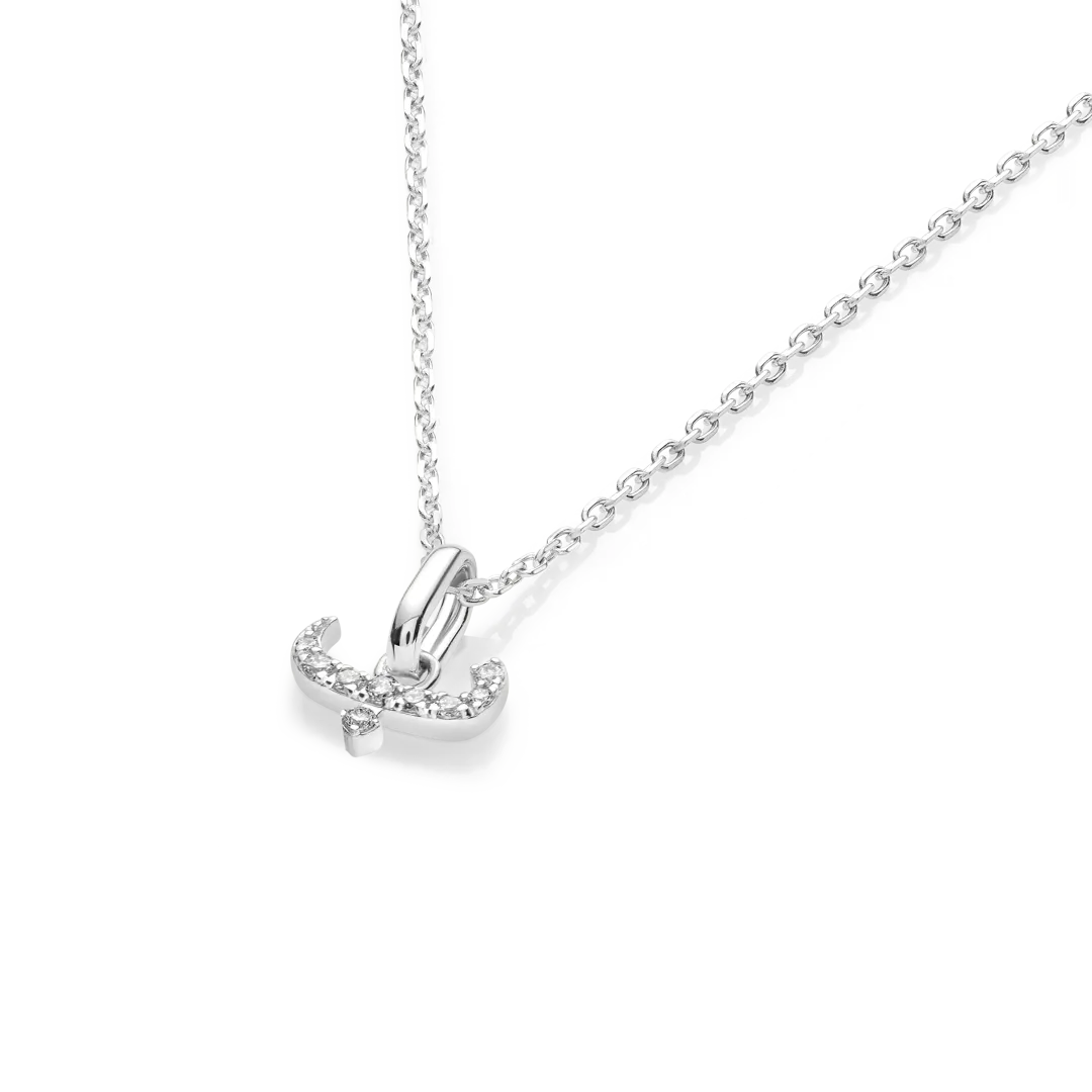 Arabic Letter Pendant White Gold - ?