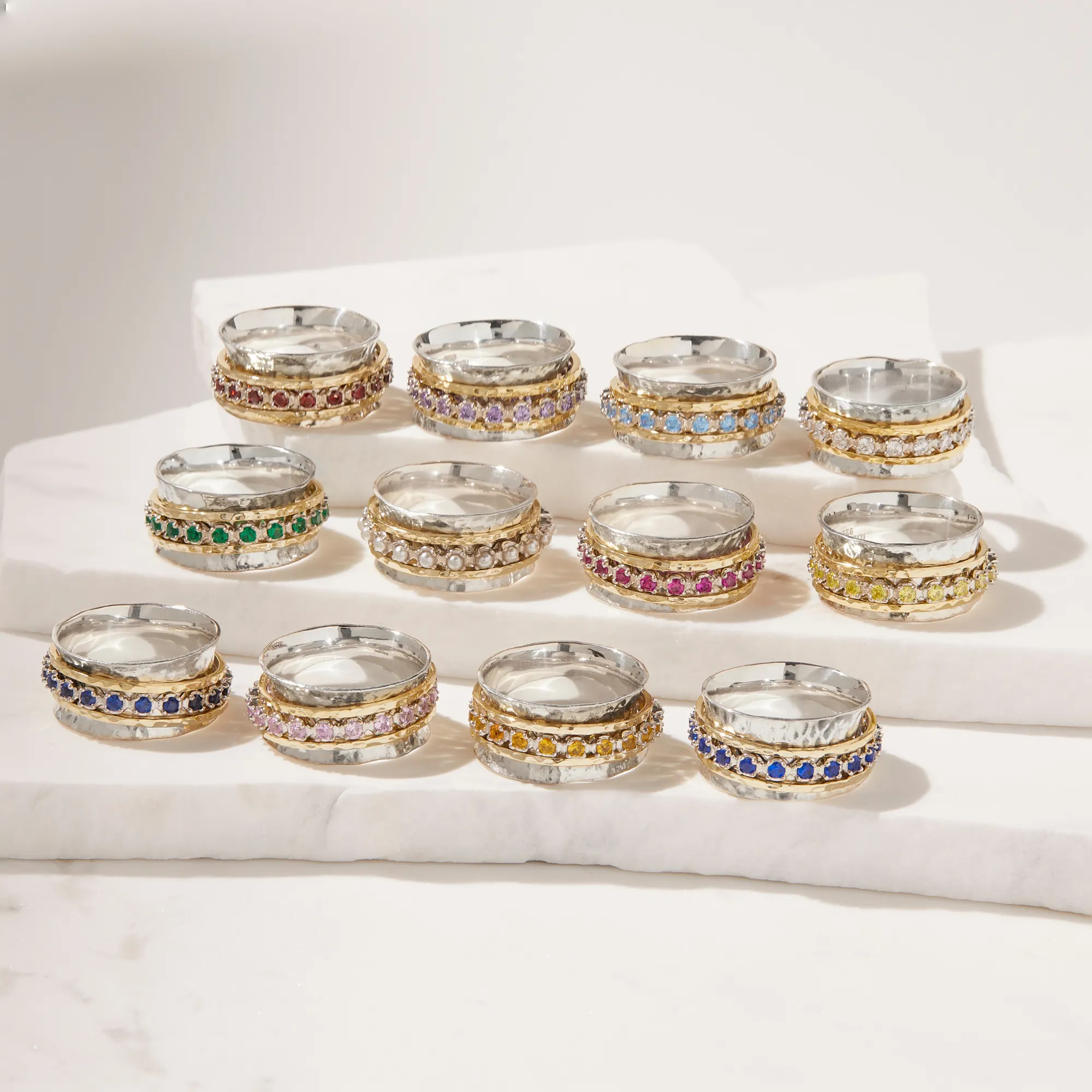 Aria Birthstone Spinner Ring  - March