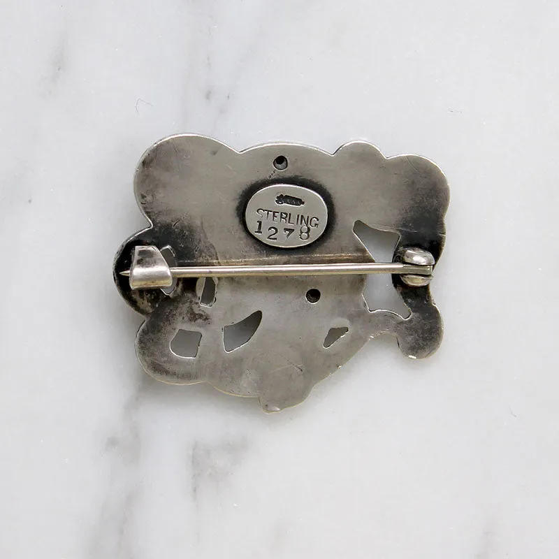 Art Nouveau Lovely Lady with Wild Tresses Brooch