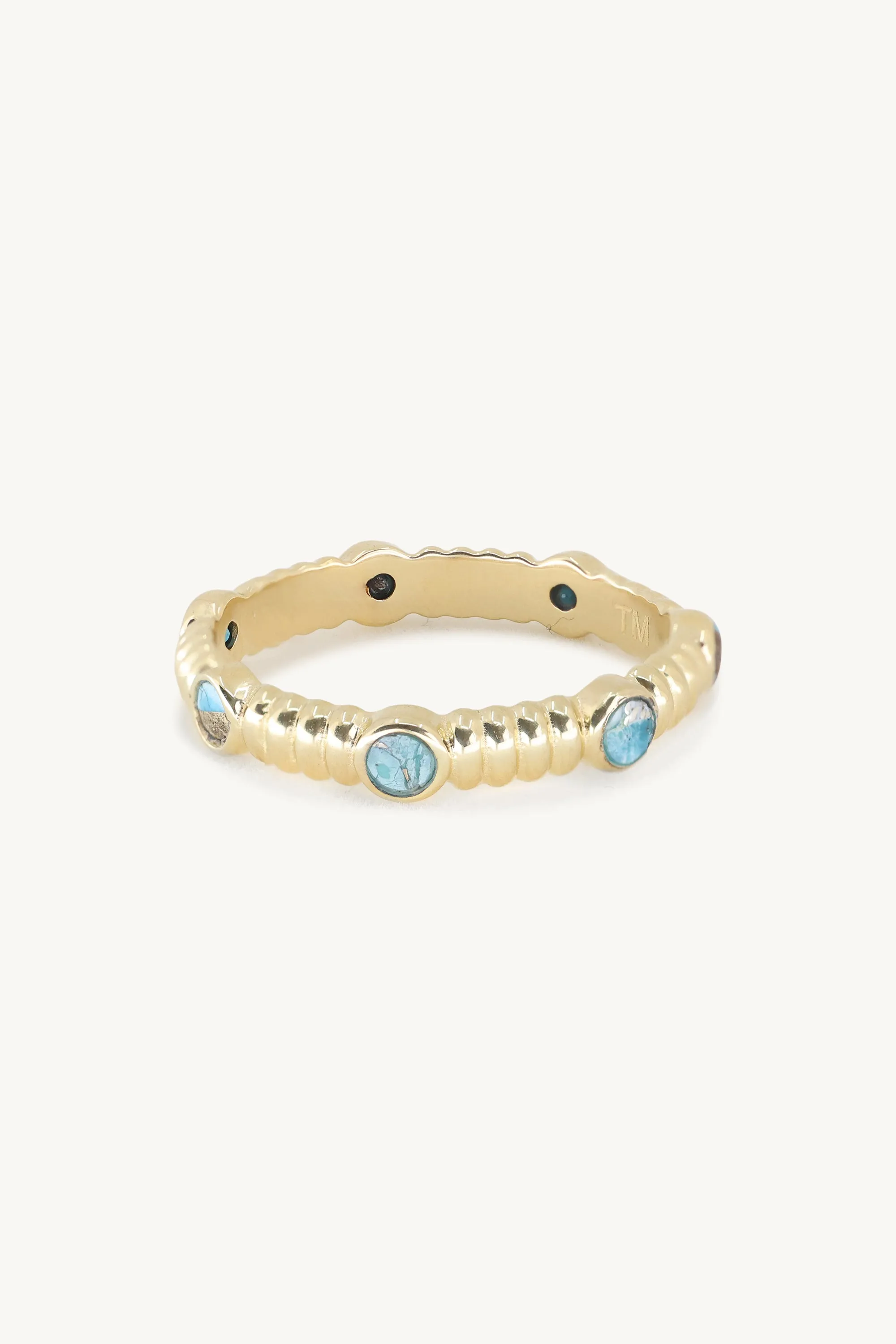 Asymmetric Turquoise Gold Stacker