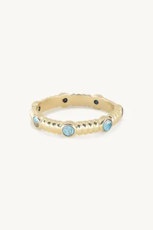 Asymmetric Turquoise Gold Stacker