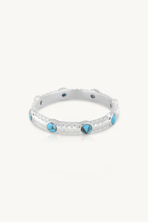 Asymmetric Turquoise Silver Stacker