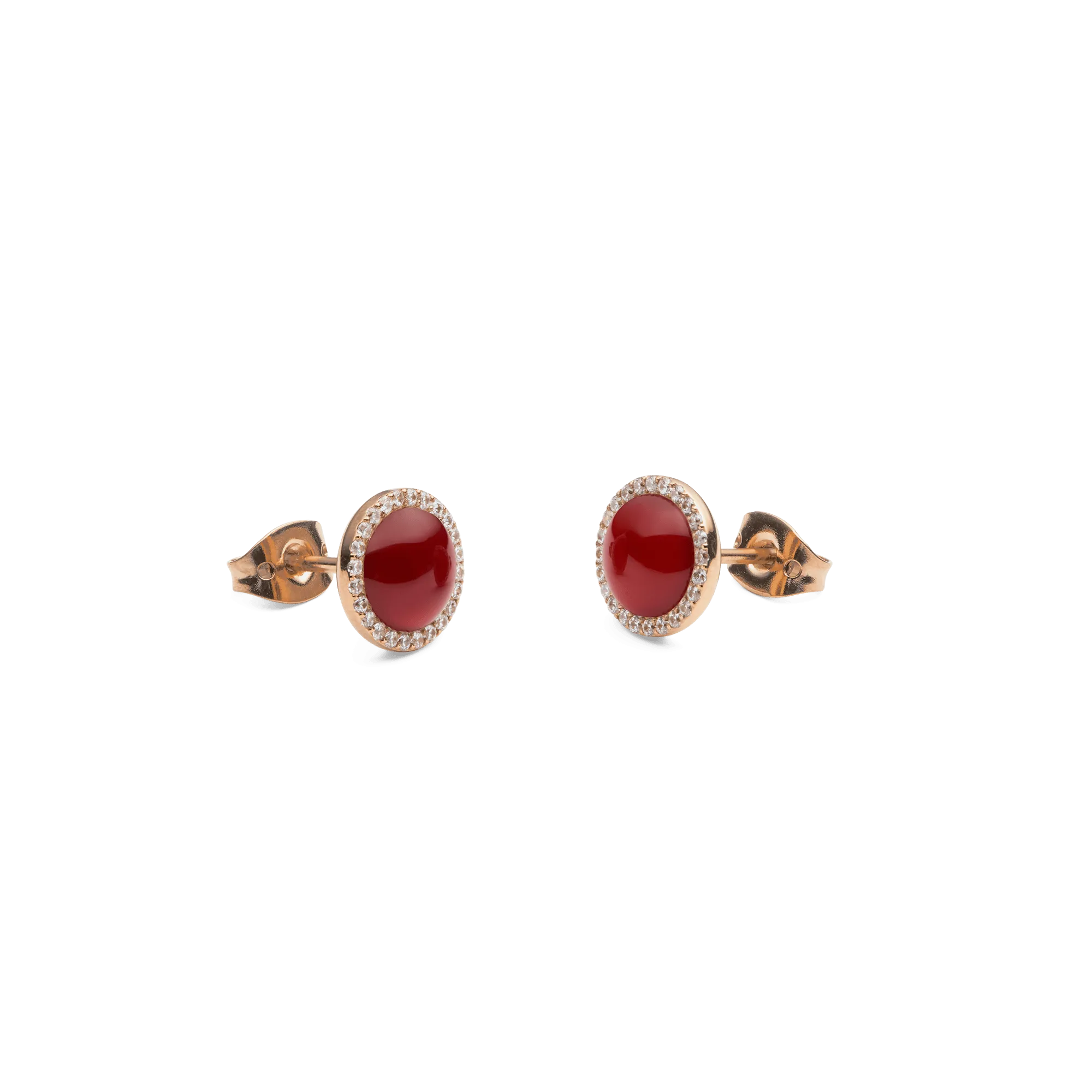 Audrey Earrings Red Agathe Rose Gold