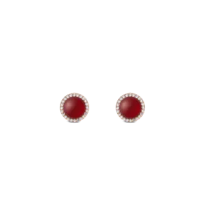 Audrey Earrings Red Agathe Rose Gold