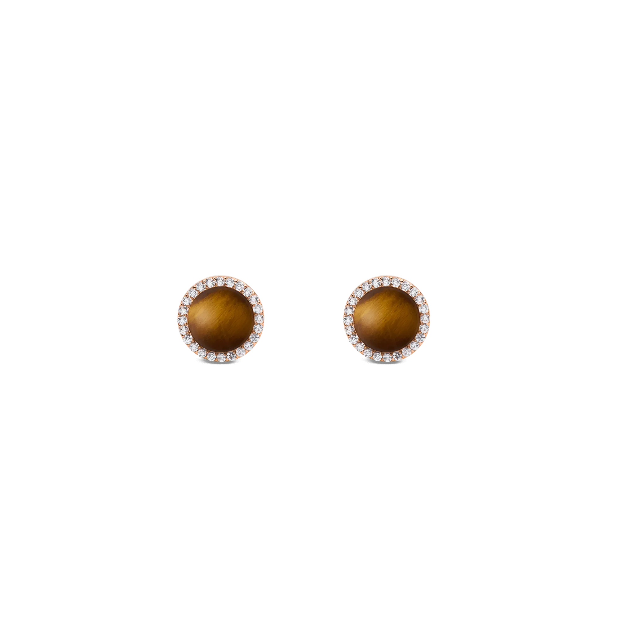 Audrey Earrings Tiger Eye Rose Gold